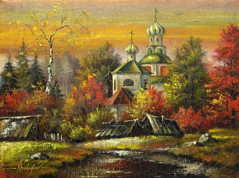 Пейзаж - вышивка крестом - оригинал