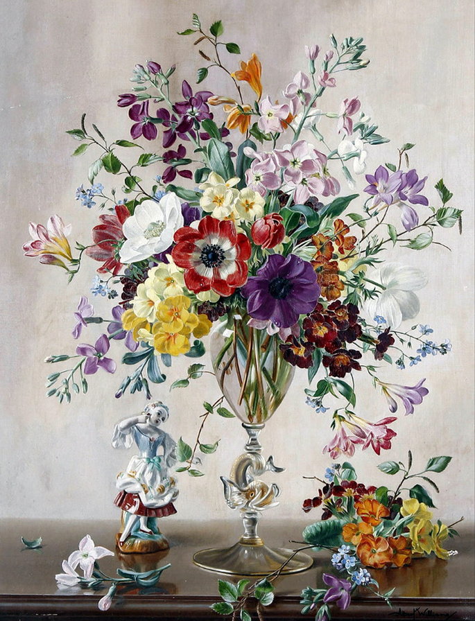 Букет цветов в вазе - цветы, букет - оригинал