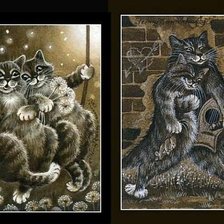 Схема вышивки «коты и ночь»