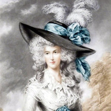 Оригинал схемы вышивки «Дама в шляпе» (№1481847)