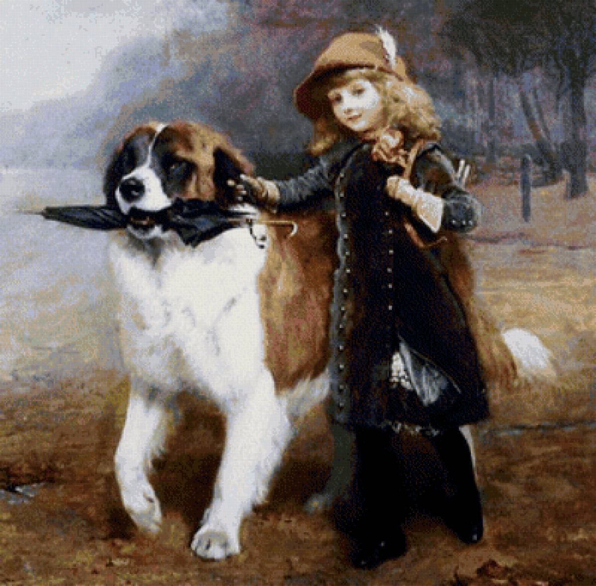Девочка с собакой - предпросмотр