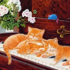 Схема вышивки «рыжие котята»