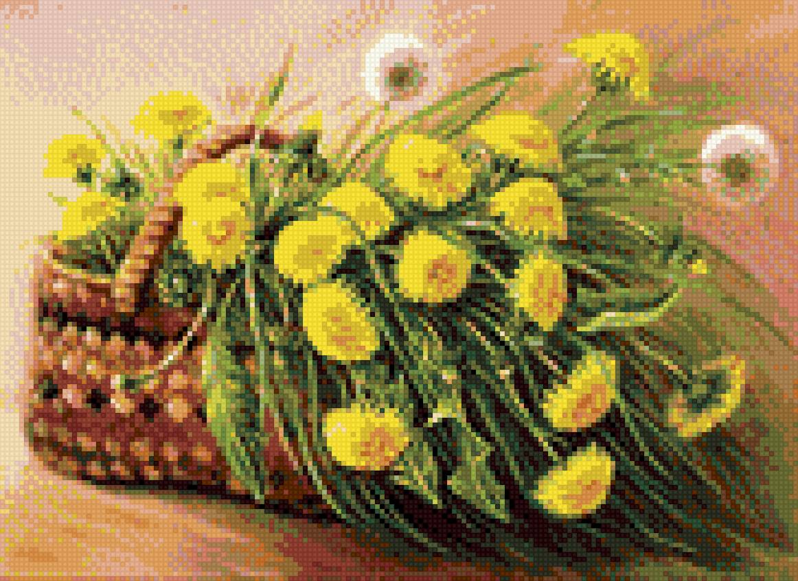 одуванчики в корзинке - весна одуванчики в корзинке - предпросмотр