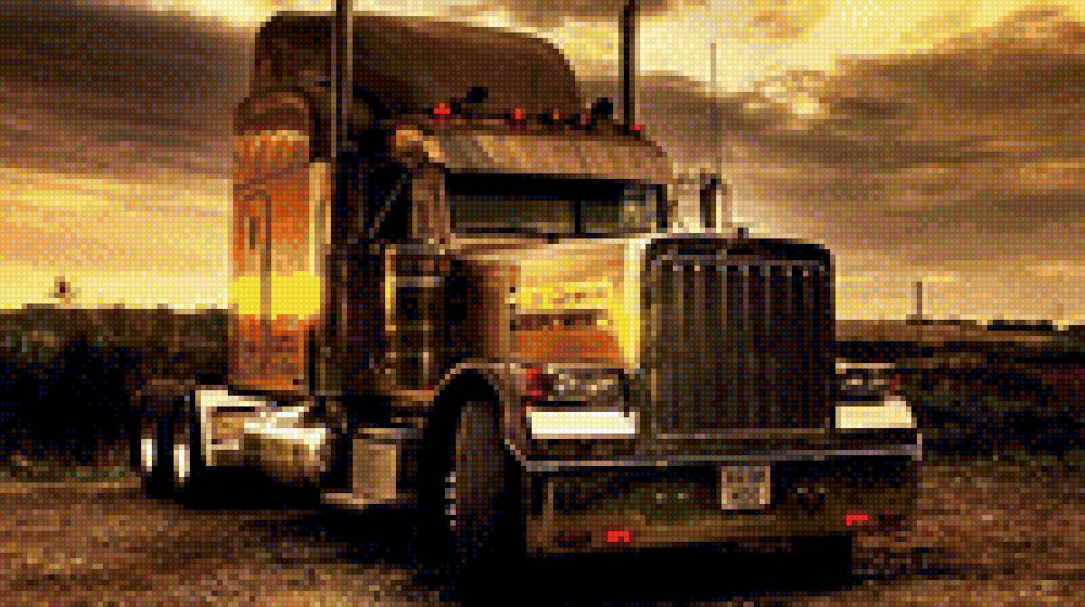 Американский тягач - грузовик, фура, машина - предпросмотр