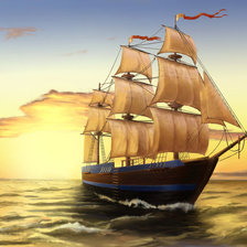 Схема вышивки «Парусник»