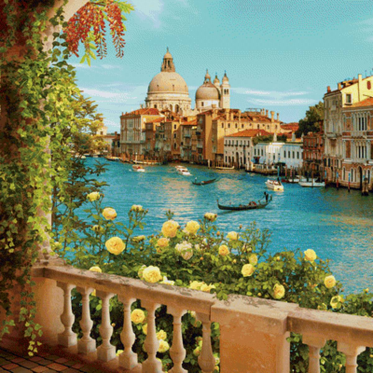 Венеция - вода, цветы, город, венеция - предпросмотр