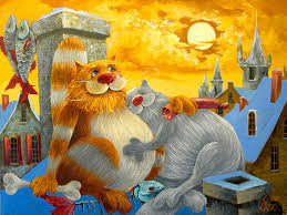 Сладкая парочка - парочки, вечер, котики, романтика - оригинал