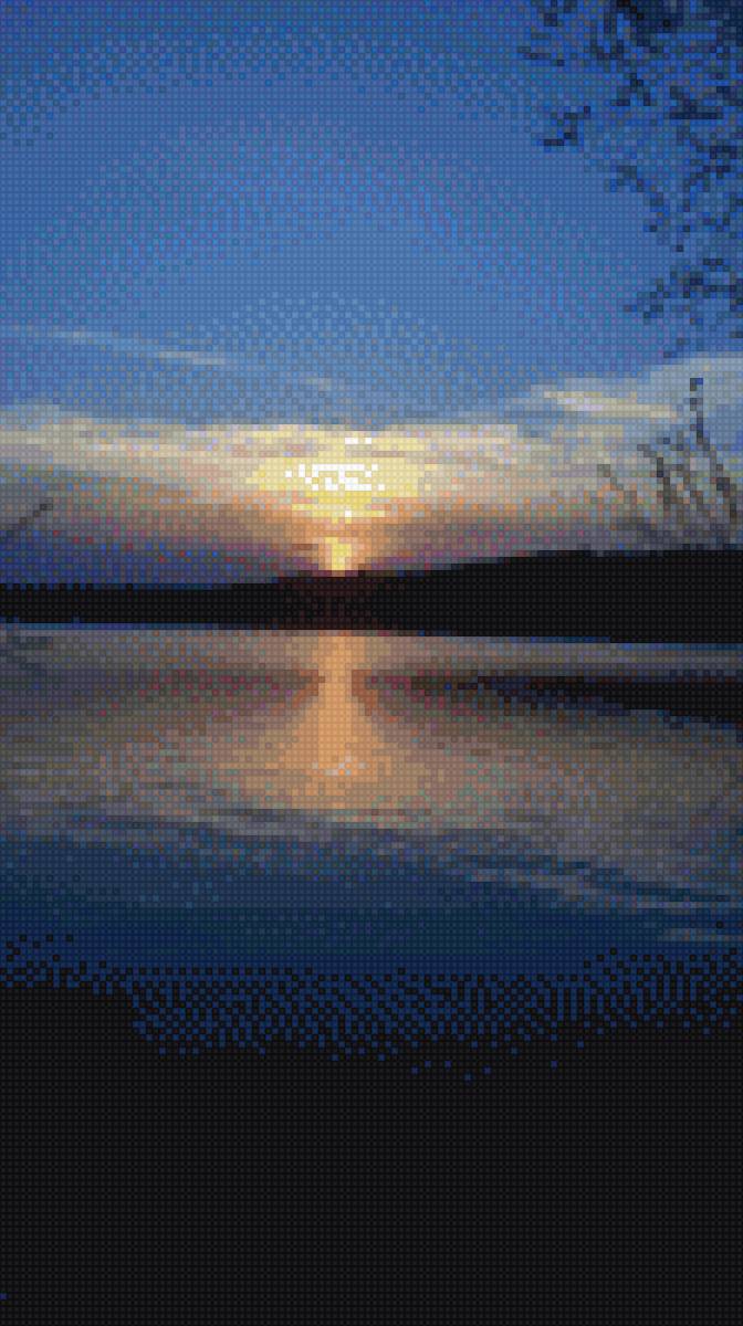 Закат - природа, речка - предпросмотр