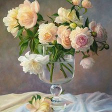 Схема вышивки «Пионы в вазе»