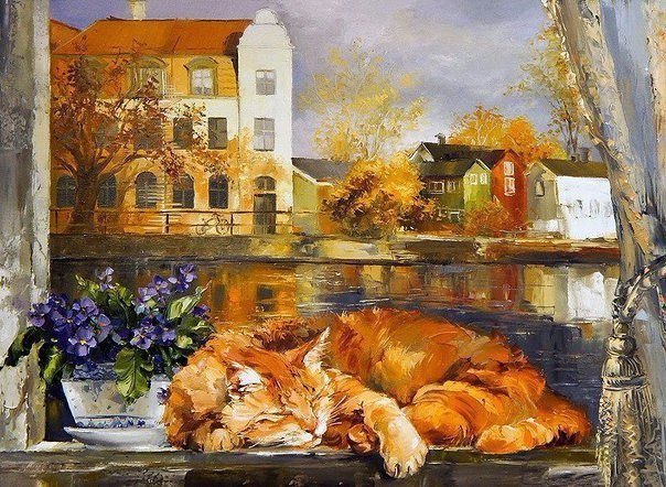 кот на окне - кот - оригинал