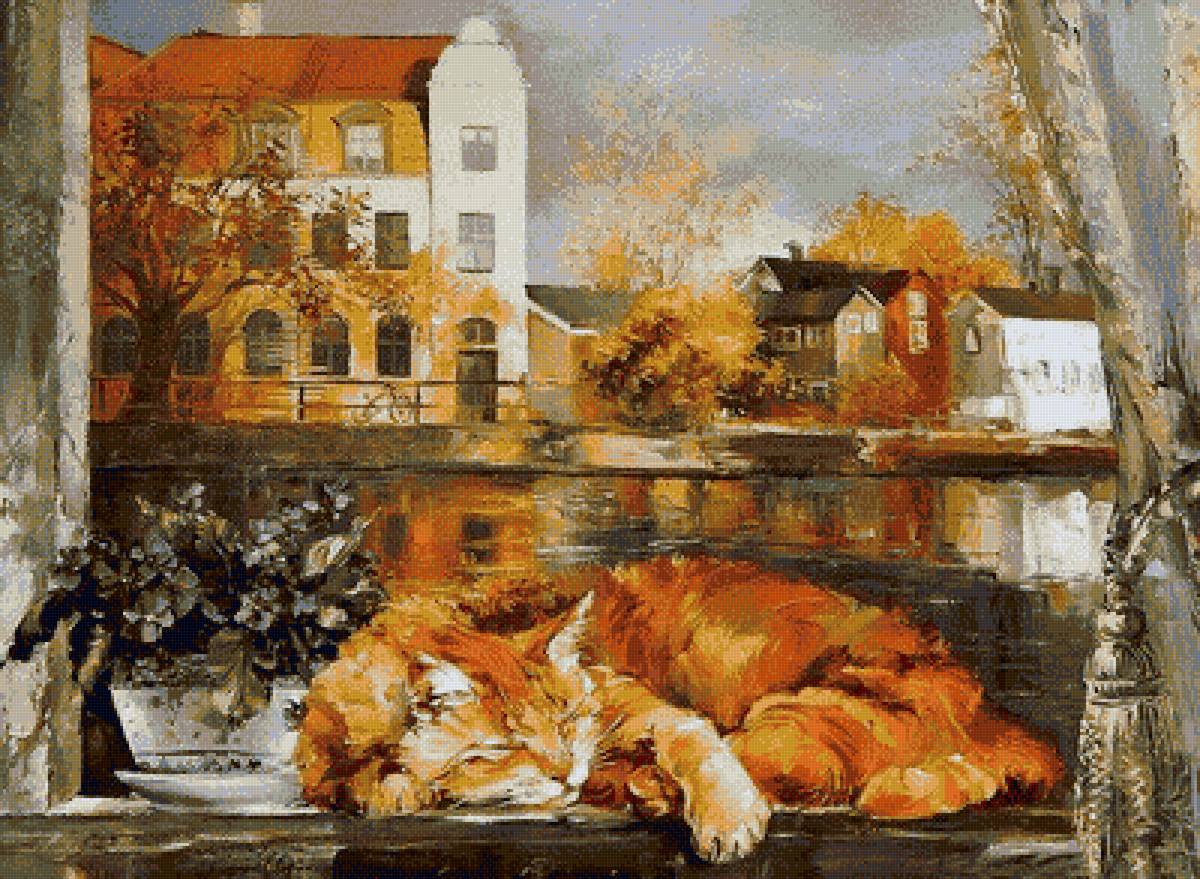 кот на окне - кот - предпросмотр