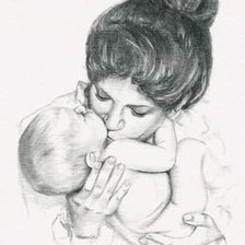 Схема вышивки «Мама и ребенок»
