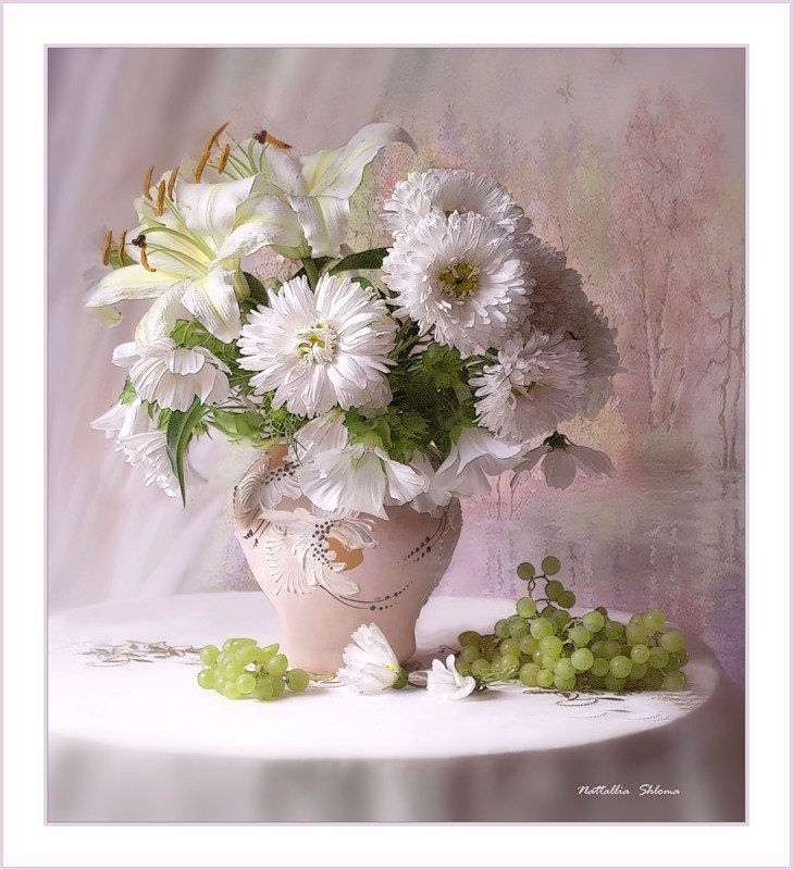 букет - цветы в вазе, цветы, натюрмотр - оригинал