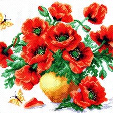 Схема вышивки «маки»