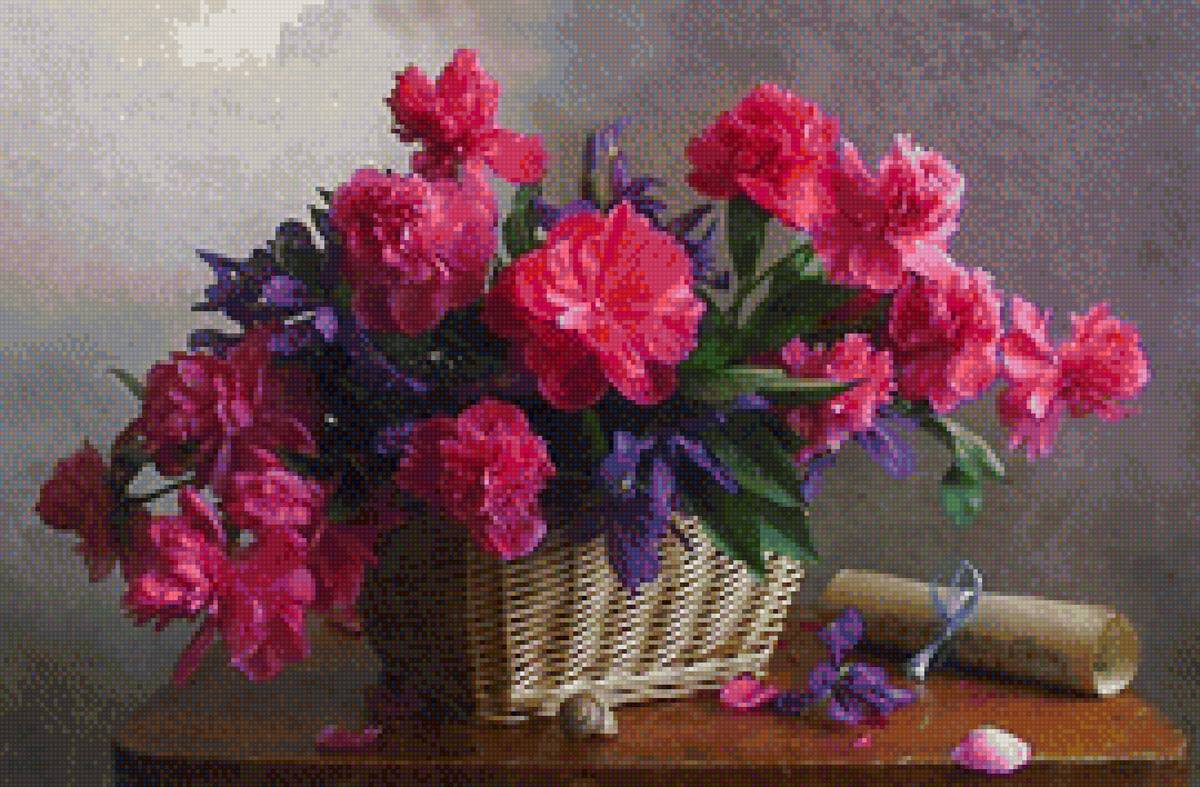 Корзинка с цветами - корзина, цветы - предпросмотр