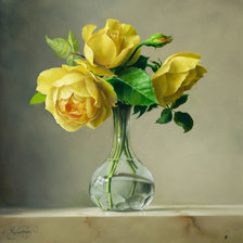 Схема вышивки «Художник Питер Вагеманс. Желтые розы»