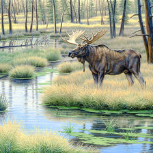 Схема вышивки «Лось»