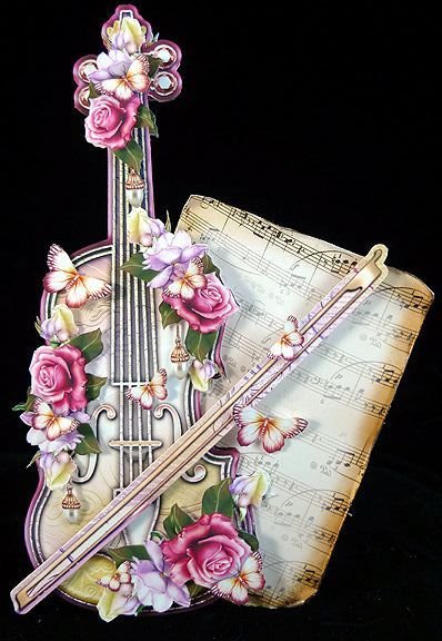 скрипка в цветах - цветы. композиция, музыка, ноты, скрипка - оригинал