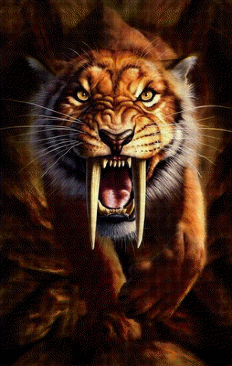 Саблезубый тигр - животные - предпросмотр