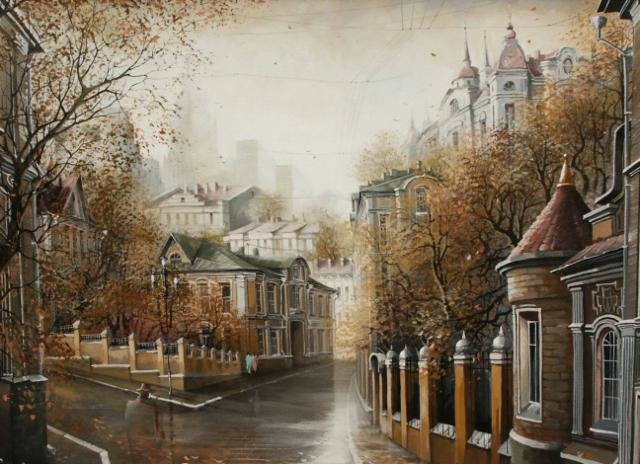осенние улочки - улочки, город, пейзаж - оригинал
