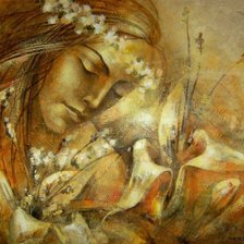 Схема вышивки «Девушка с венко»