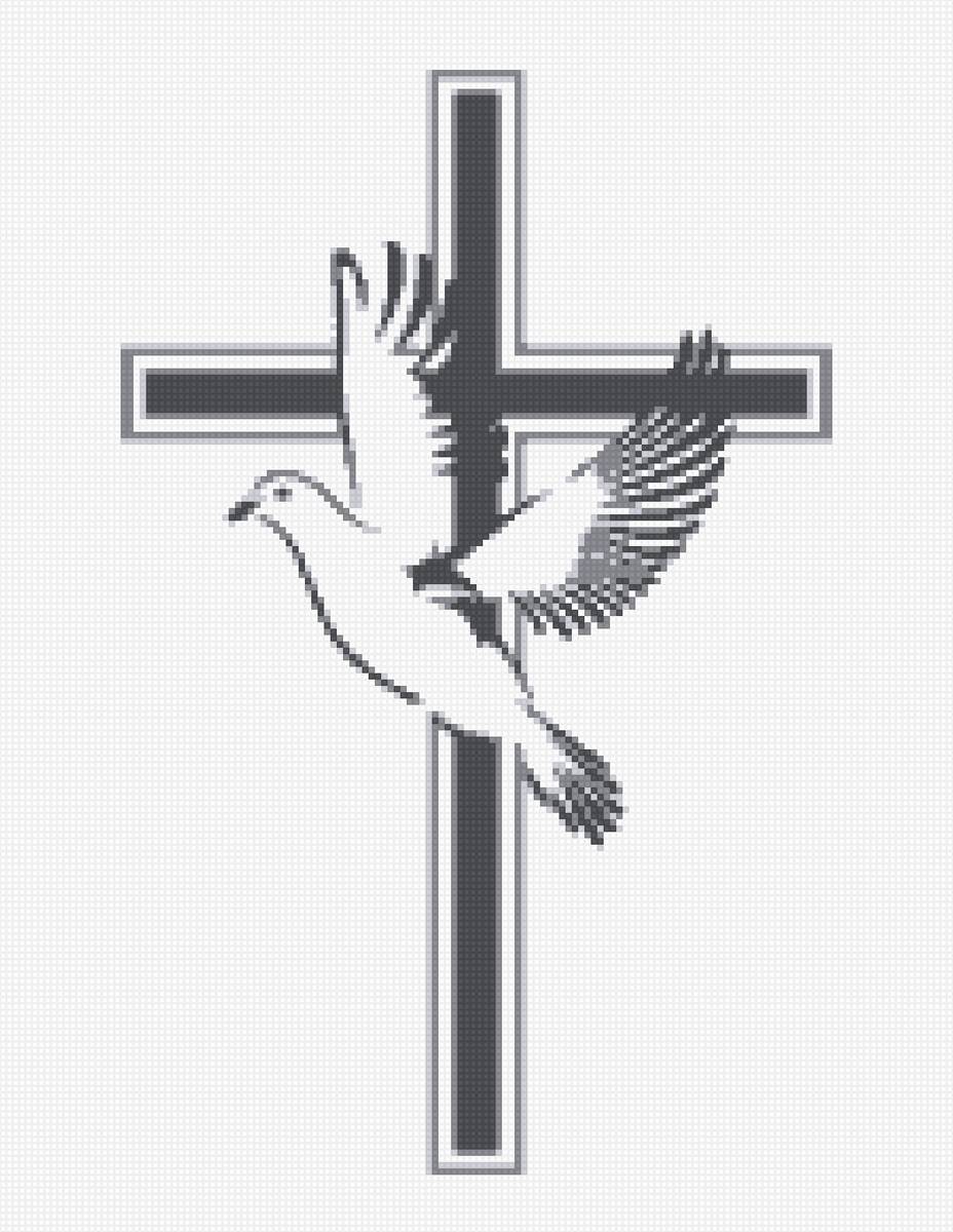 Крест и голубь - любовь бога - предпросмотр