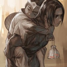 Схема вышивки «Overwatch Shimada brothers (Hanzo and Genji)»