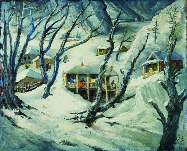 Бакуриани - живопись, зима, е.ахвледиани, бакуриани - оригинал