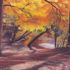Оригинал схемы вышивки «Художник Давид Хоуэлл. Осенний пейзаж.» (№1498295)