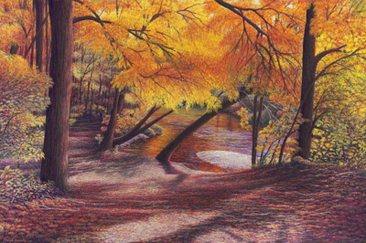 Художник Давид Хоуэлл. Осенний пейзаж. - живопись., парк, осень, пейзаж - предпросмотр
