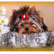 Схема вышивки «щенок»