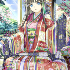Оригинал схемы вышивки «Кимоно девушка» (№1501481)