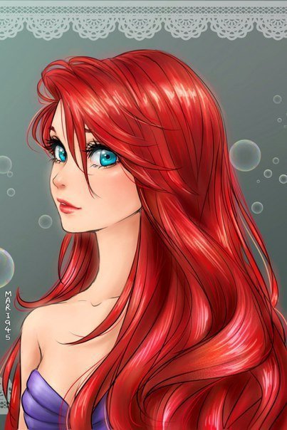 Ariel - аниме, дисней, девушка, принцессы диснея - оригинал