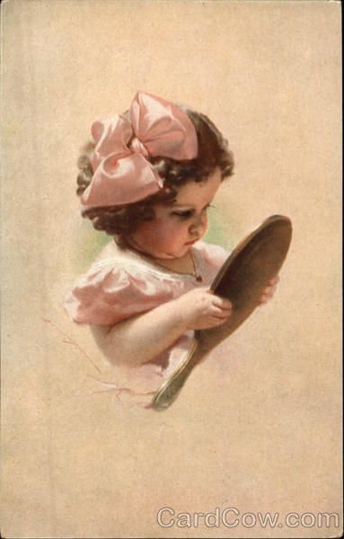 девочка с зеркалом - люди, женщина, девушка - оригинал