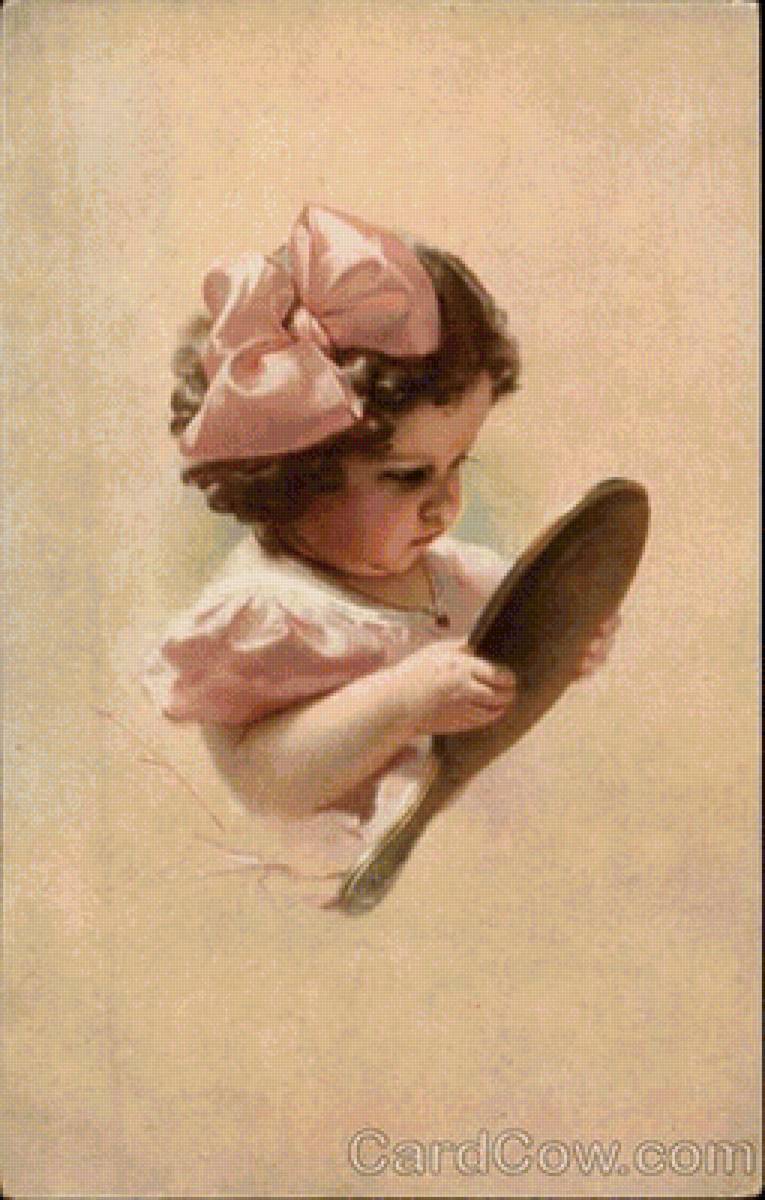 девочка с зеркалом - люди, женщина, девушка - предпросмотр