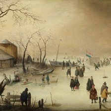 Аверкамп. Пейзаж с горожанами