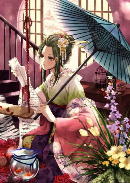 Гейша - аниме, девушка - оригинал