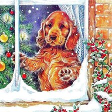 Схема вышивки «у зимнего окна»