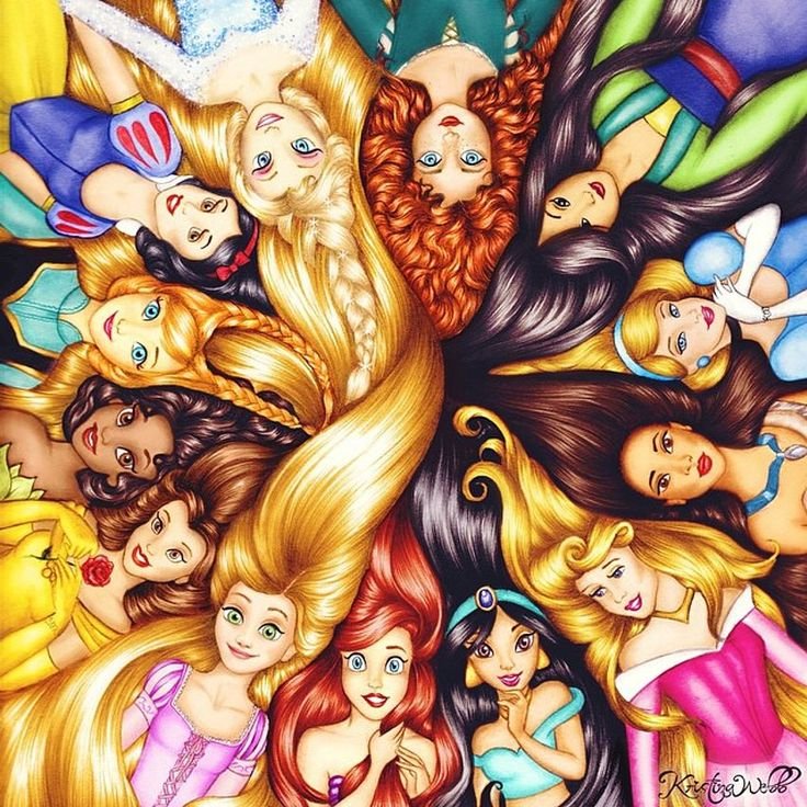 Волосатые принцессы - дисней принцессы - оригинал