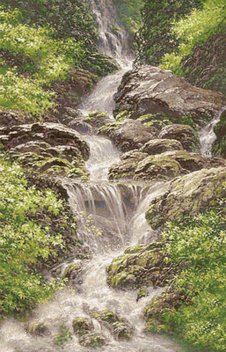 Лесной водопад - водопад, вода, лес - предпросмотр