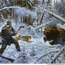 Оригинал схемы вышивки «охота на медведя» (№1504679)