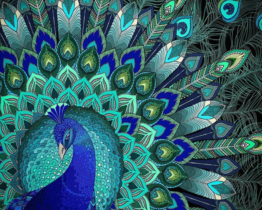 Узор павлина - узор, павлин - оригинал