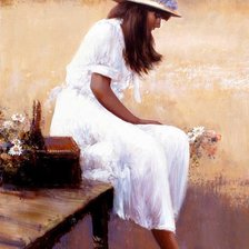 Схема вышивки «Девушка в белом»