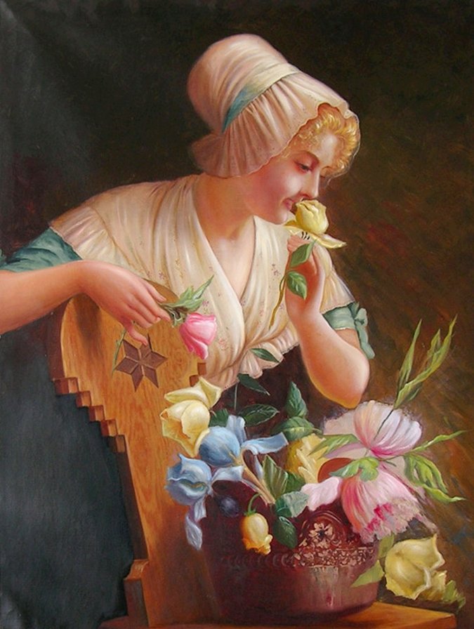 dievča,kvety - оригинал