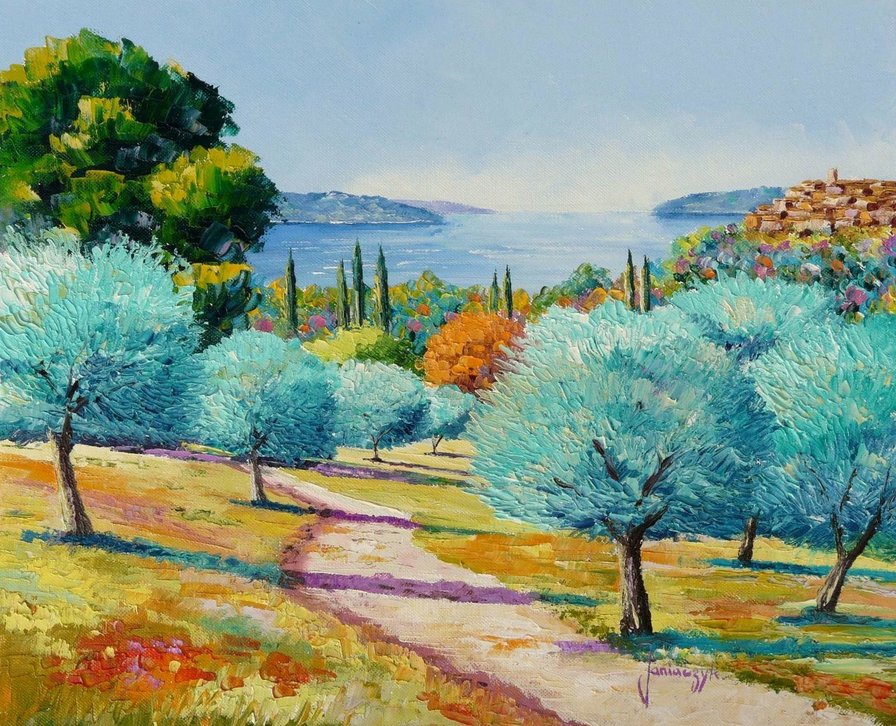 оливковый сад в провансе - живопись, пейзаж, прованс - оригинал