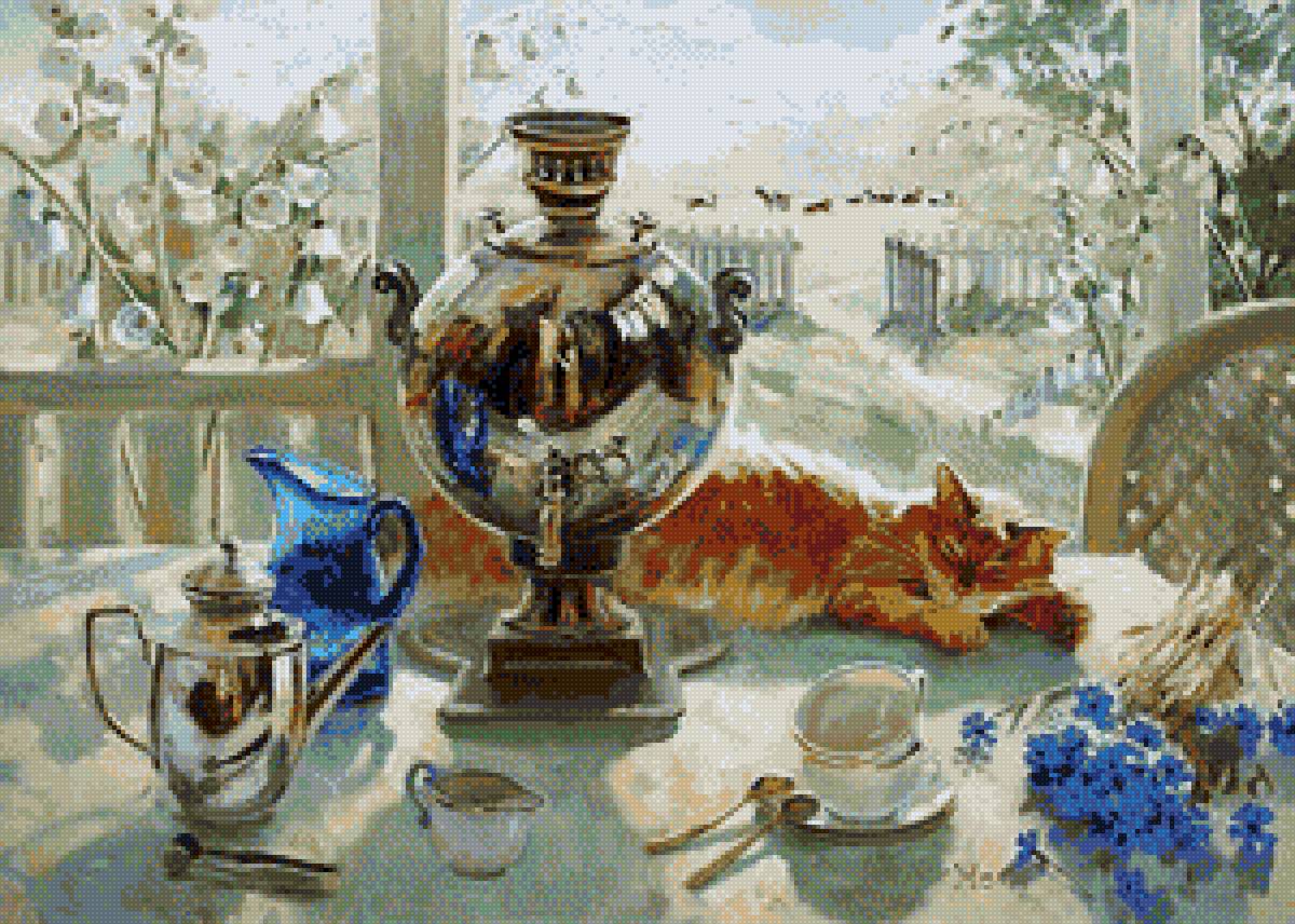 кот у самовара - котики - предпросмотр