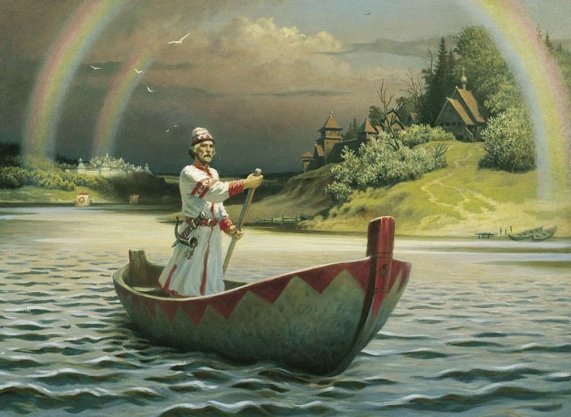Древняя Русь - на лодке, древняя русь, природа - оригинал
