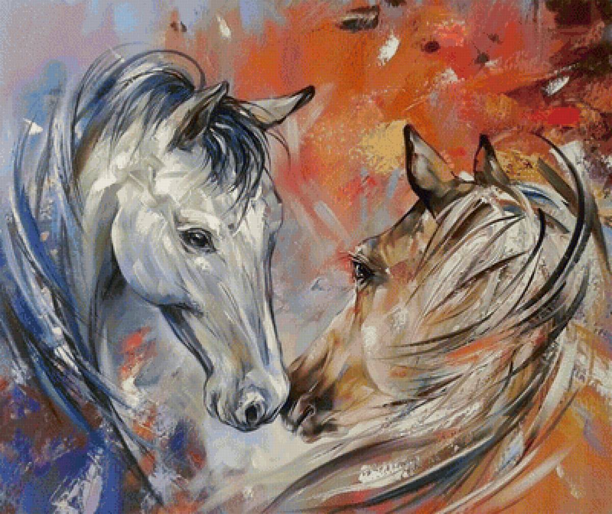 лошади - картина, лошади - предпросмотр