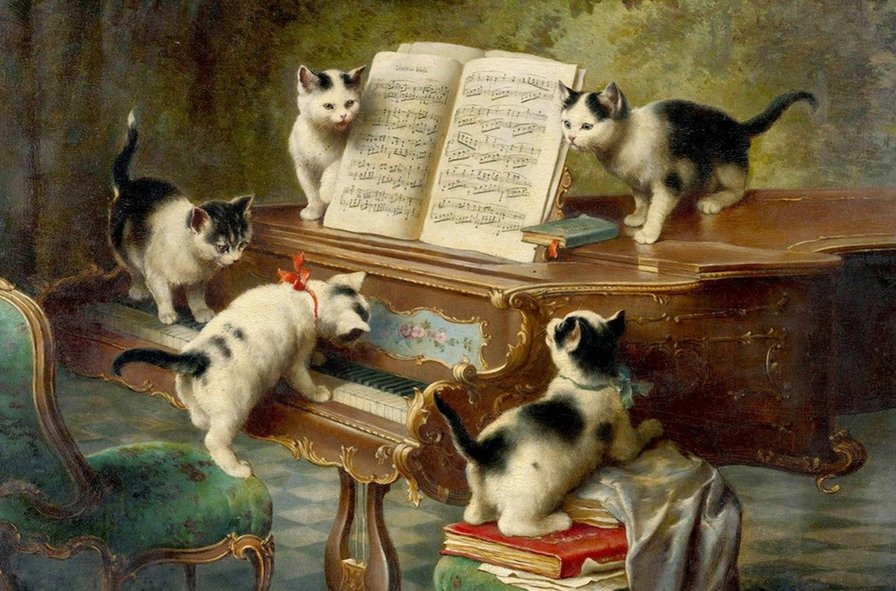 Урок музыки - котята, музыка - оригинал