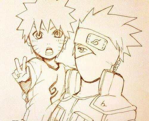 Наруто и Какаши - наруто - оригинал